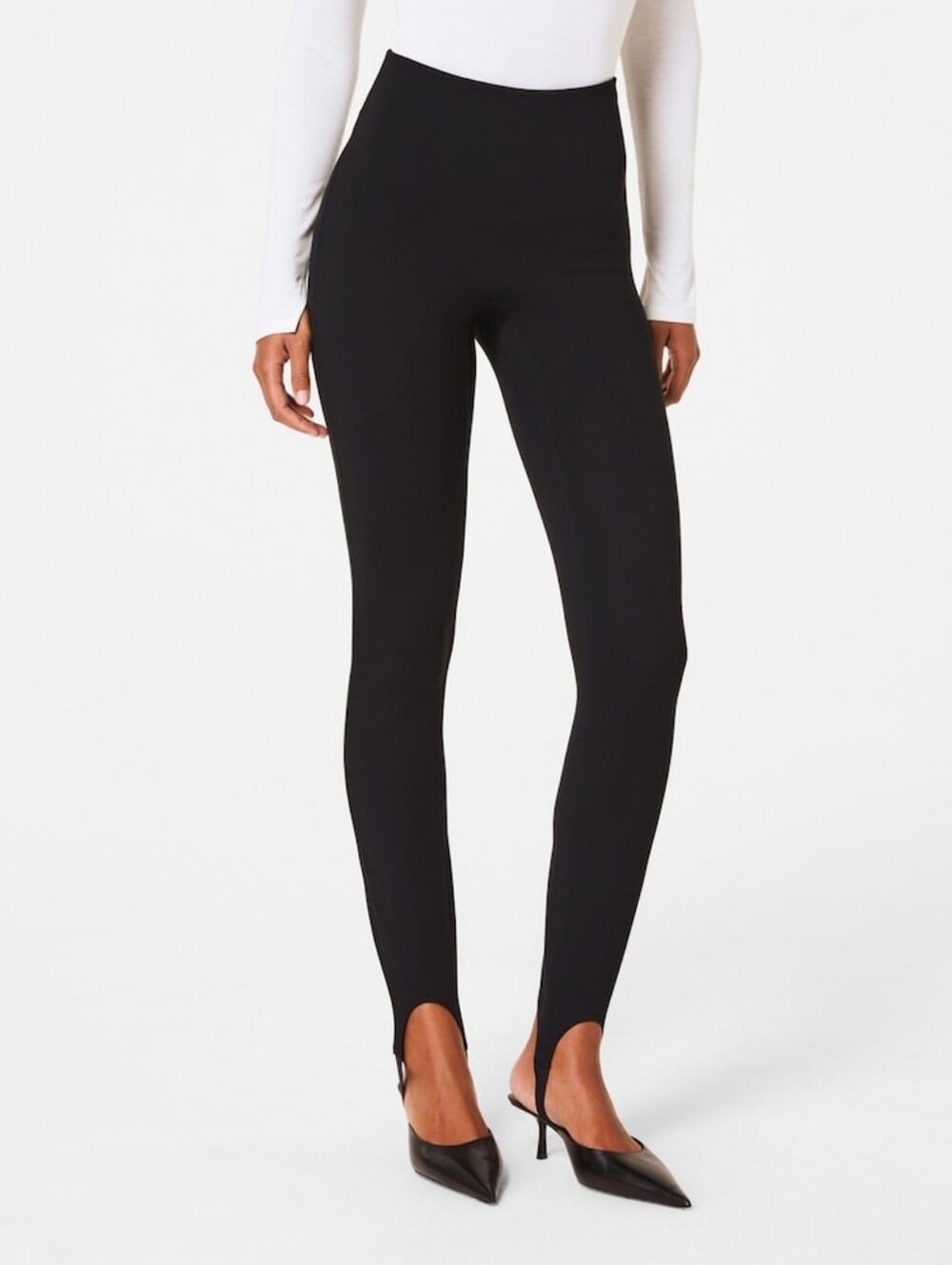 Spanx NWOT Black PerfectFit Ponte Stirrup Strap Leggings Size Large